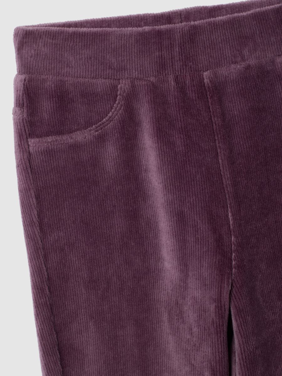 Girls' purple flare cotton blend trousers_2