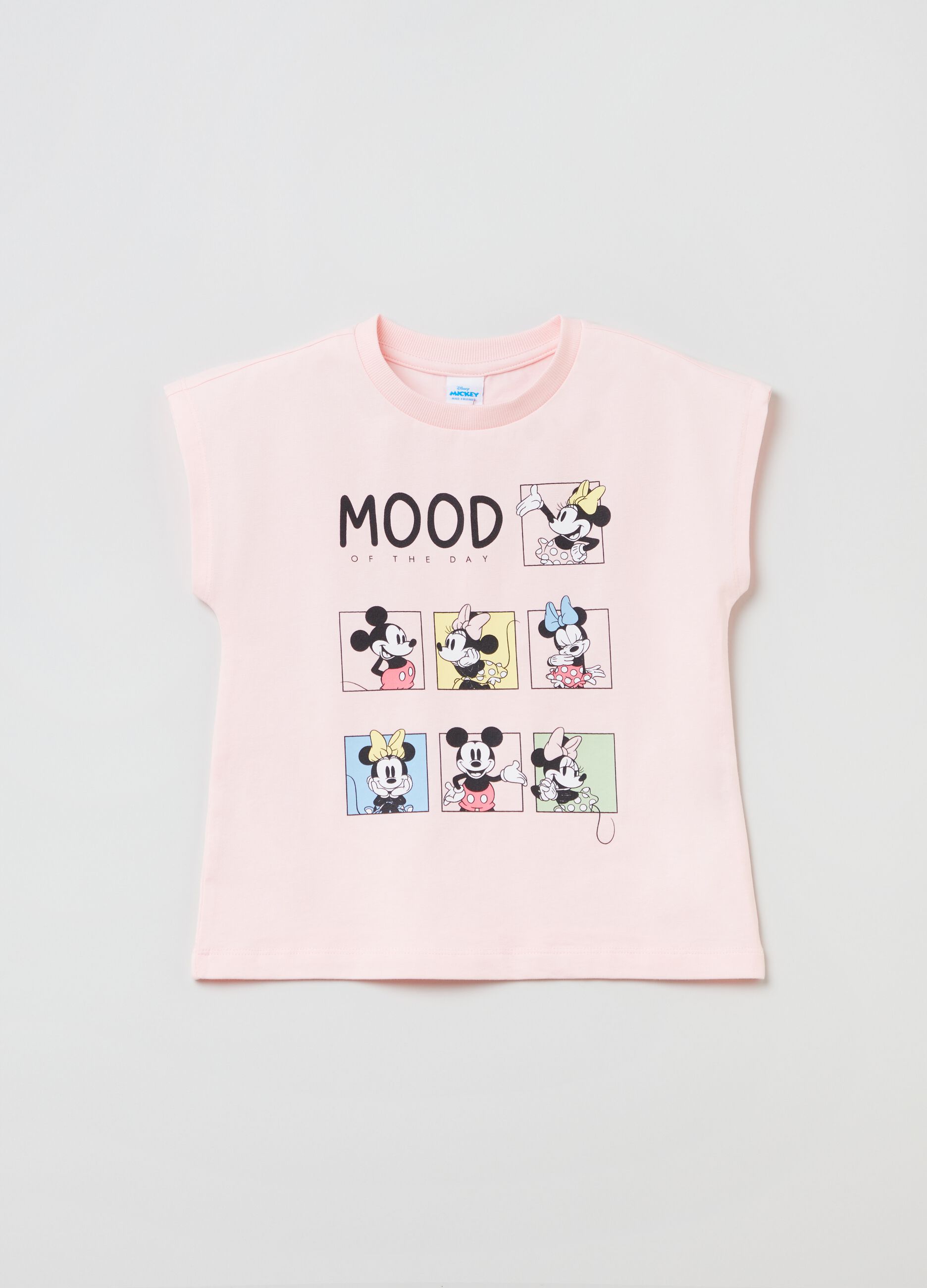 T-shirt smanicata con stampa Minnie e Topolino_0