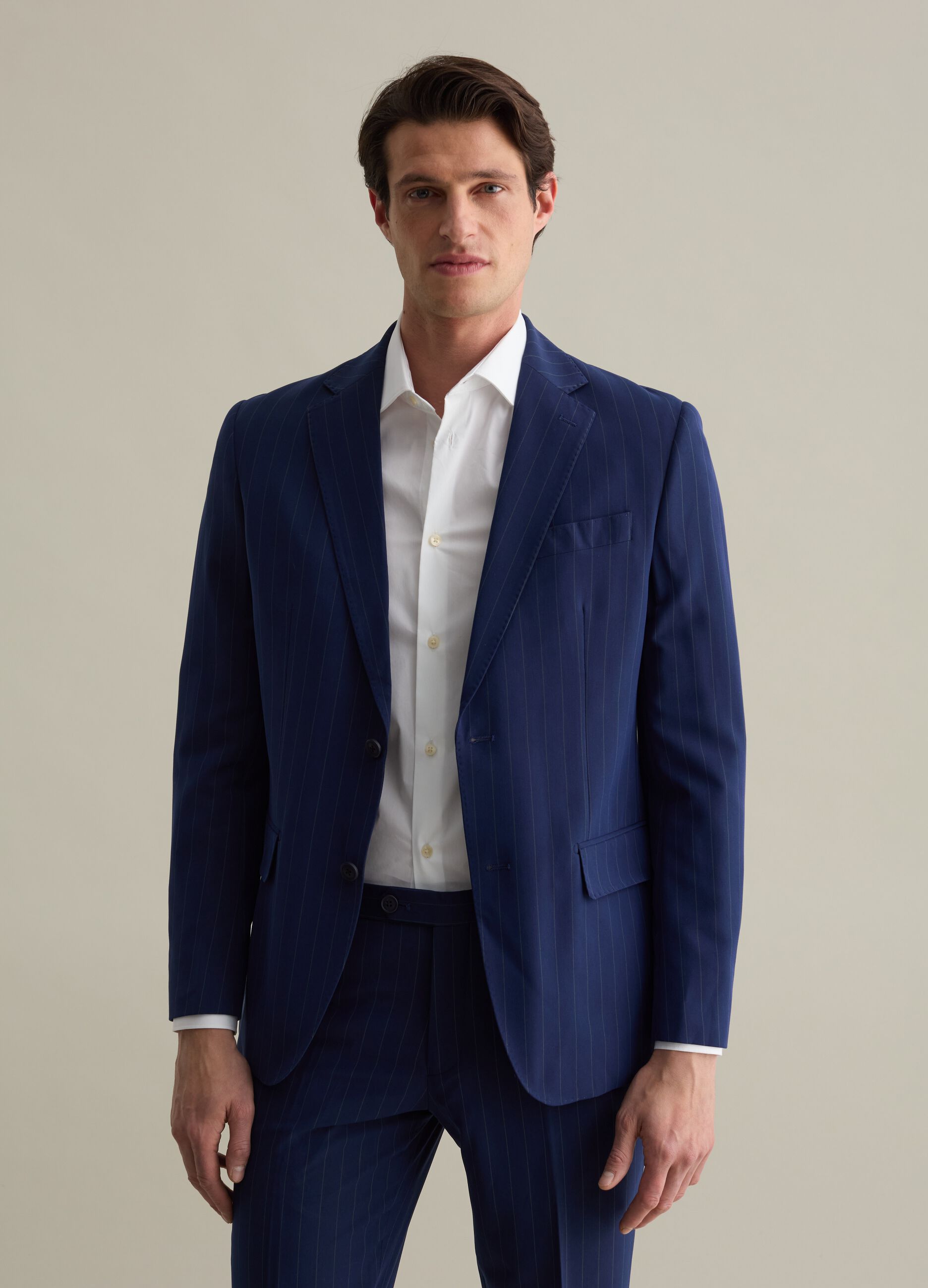 Blazer gessato monopetto easy fit
