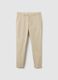 Beige chino trousers in slim fit stretchy cotton blend_4