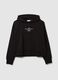 Black Cotton Blend Hooded Sweatshirt Regular Fit_4