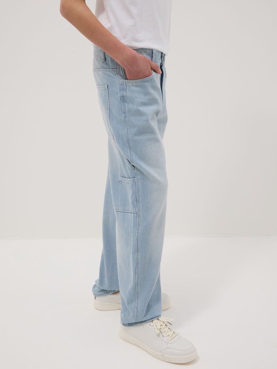 Jeans in puro cotone azzurro da ragazzo relaxed fit_1