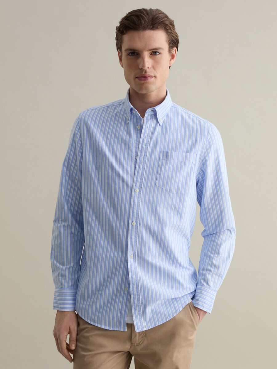 Striped Oxford cotton shirt_0