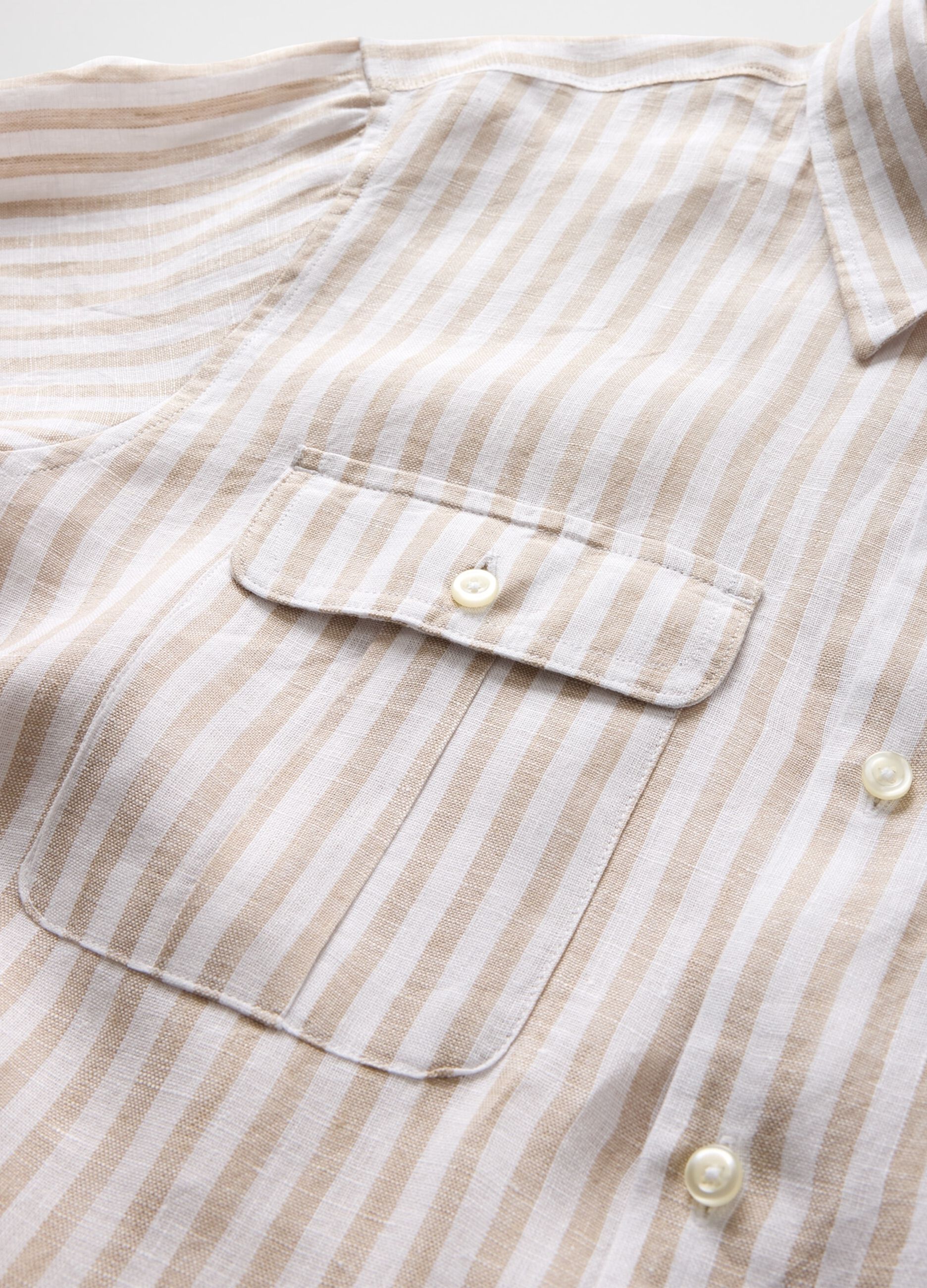 Camicia in puro lino multicolor a righe