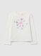 Girls' white stretch cotton T-shirt regular fit_0