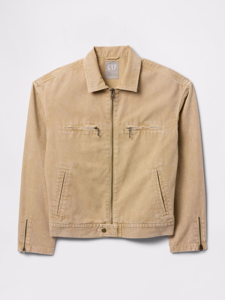 Beige lightweight jacket in 100% cotton_4