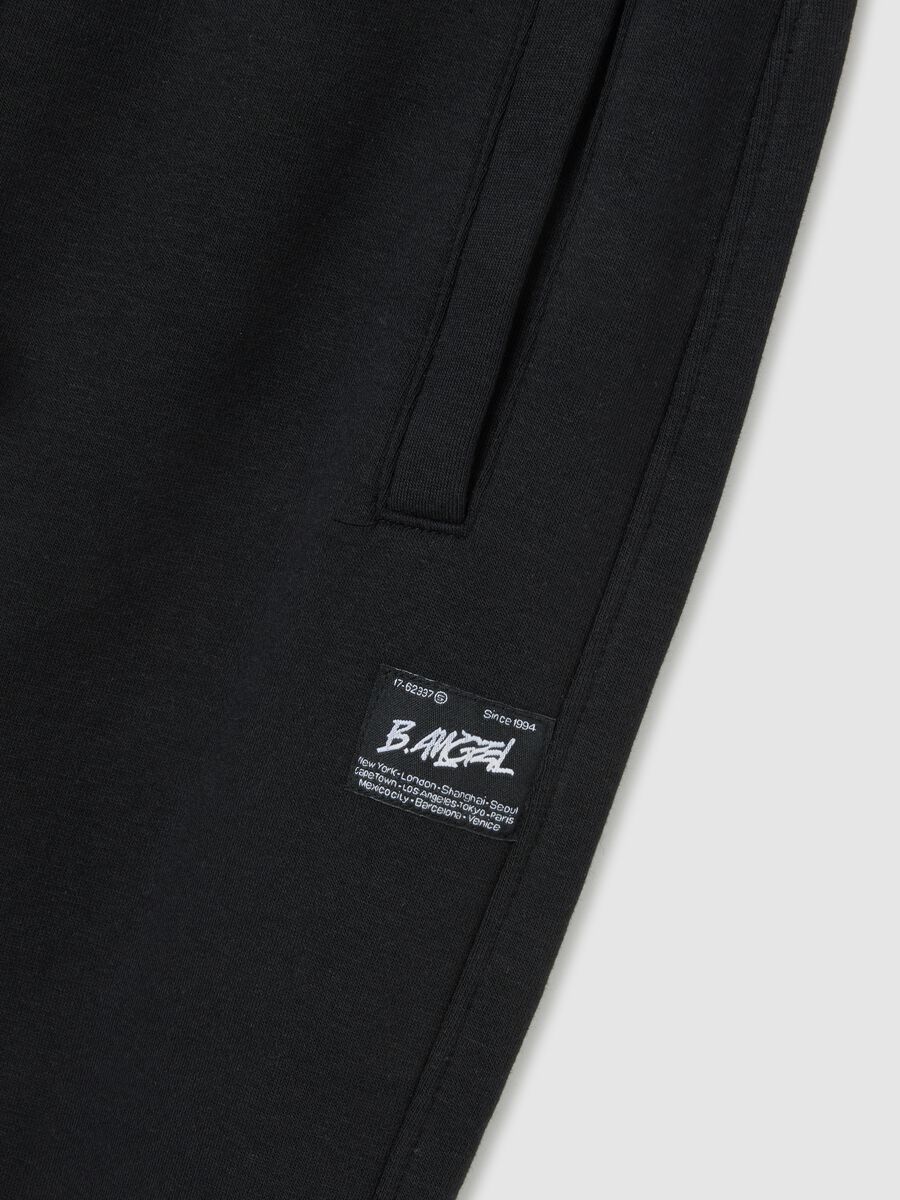 Pantaloni in misto cotone nero relaxed fit_5
