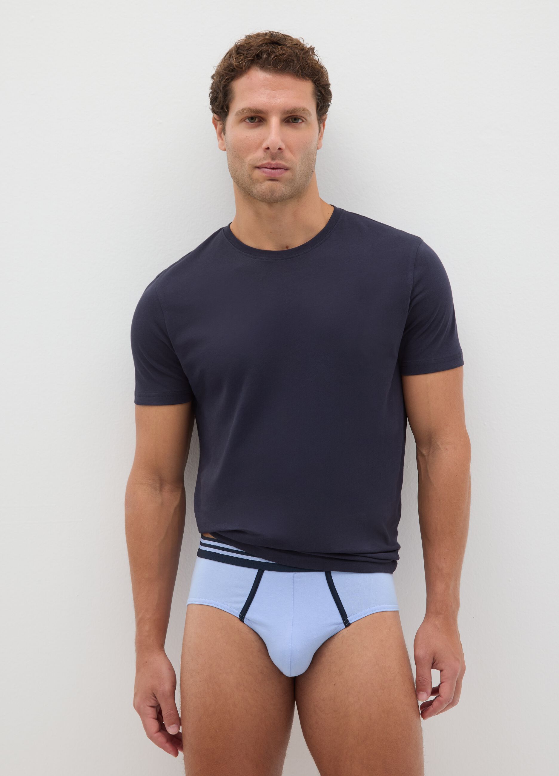 Tripack slip in cotone elasticizzato multicolor regular fit