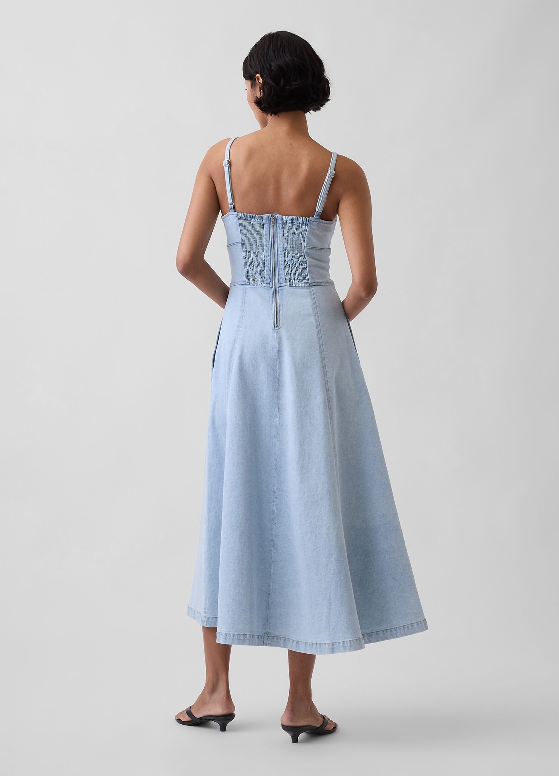 Midi Dress in Stretch Cotton