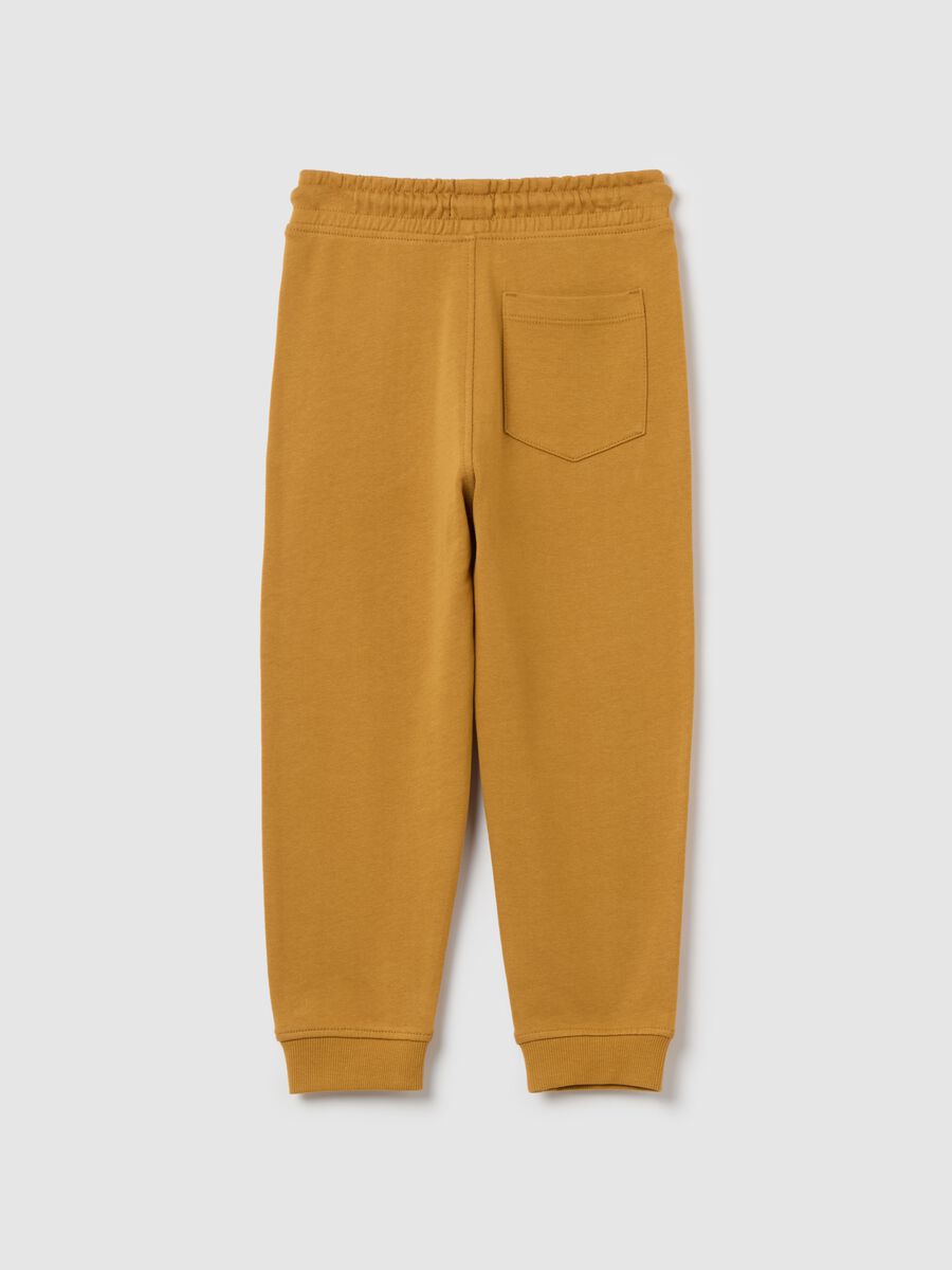 Cotton joggers with drawstring and print_1
