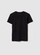 T-shirt in puro cotone nero da ragazzo regular fit con scritta_4