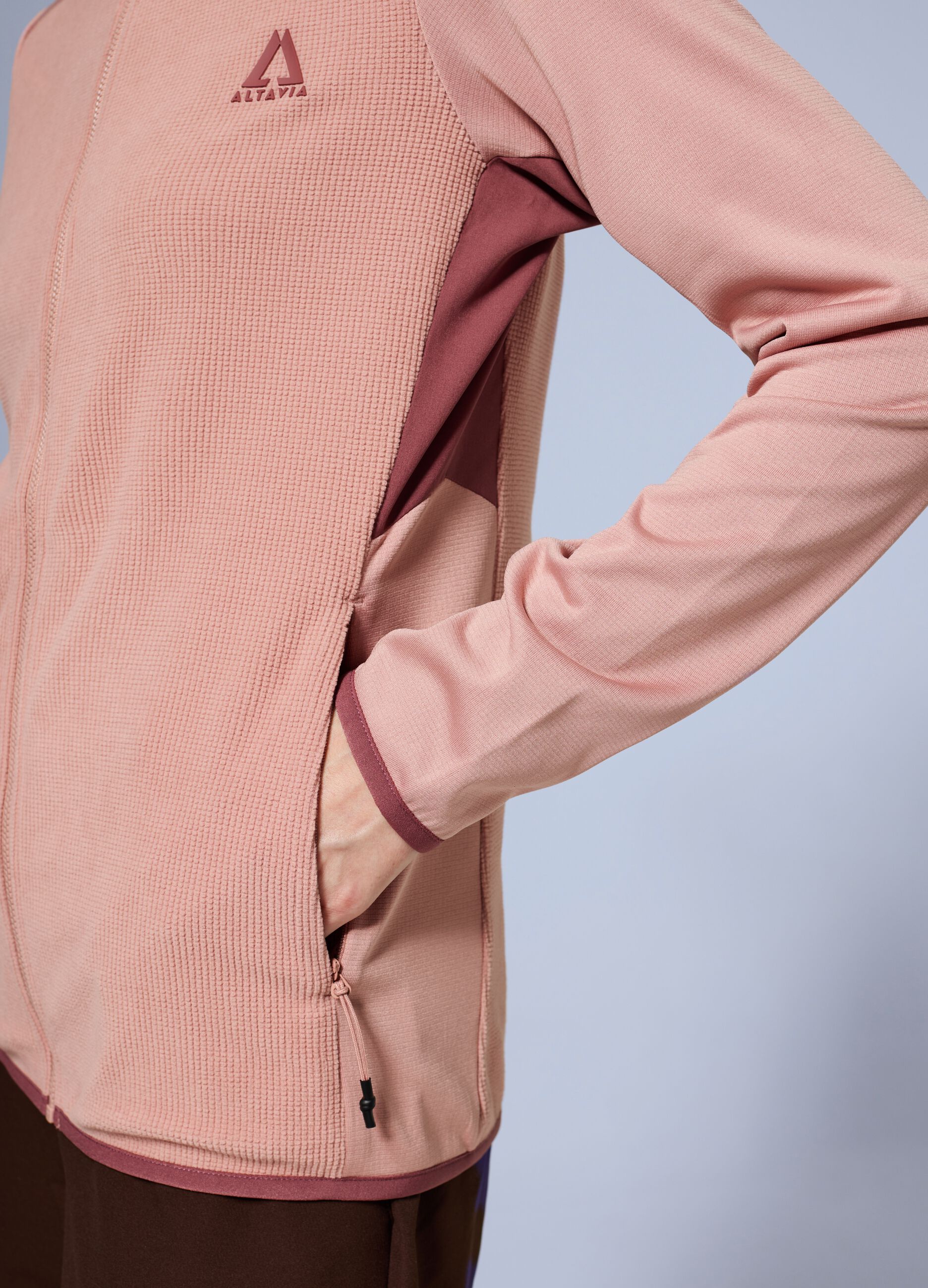 Full Zip Waffle Fleece Hoodie ALTAVIA WITH DEBORAH COMPAGNONI
