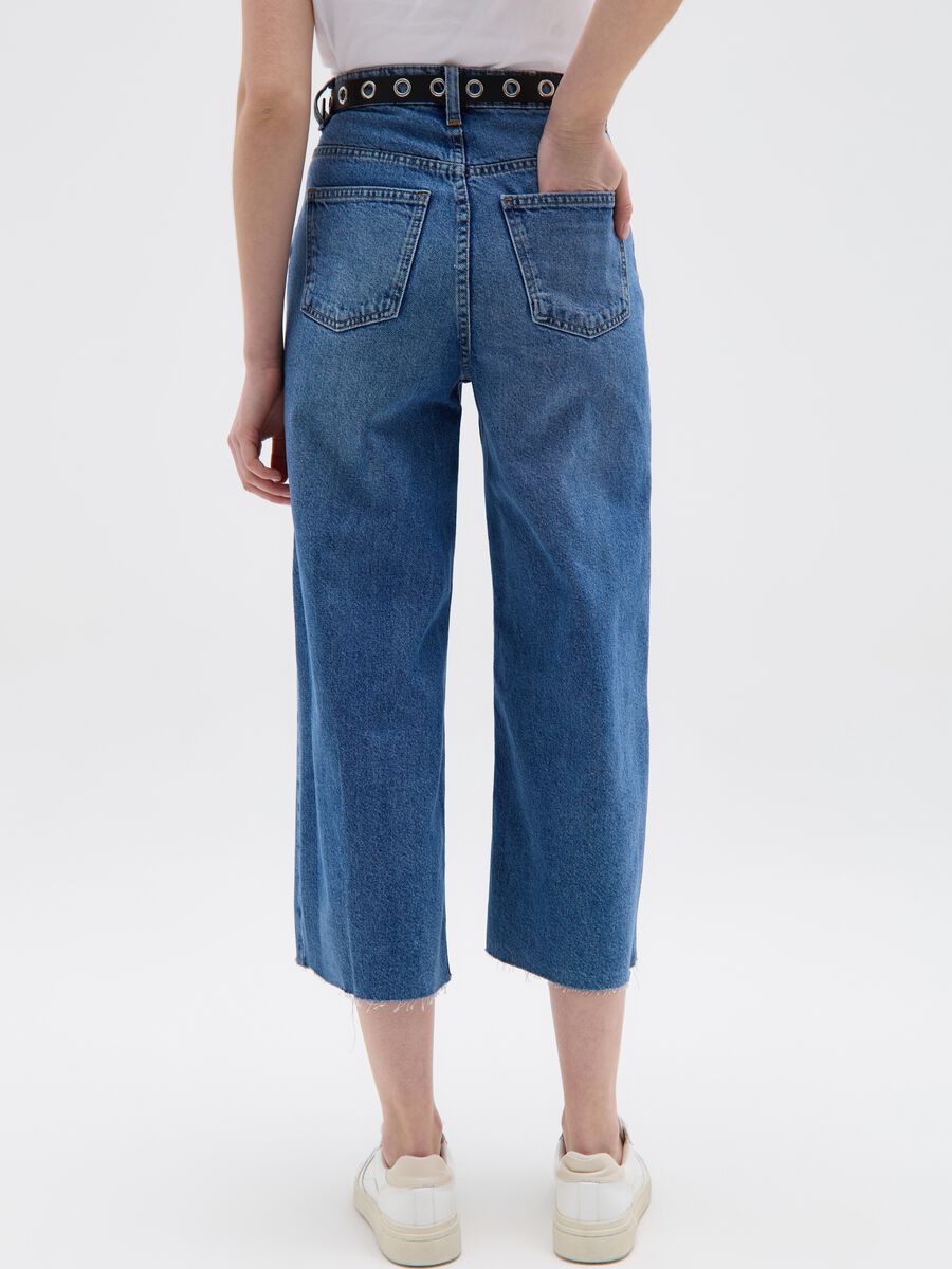 Jeans wide leg crop con stampa RE-UP_2
