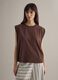 Brown short-sleeved cotton-blend T-shirt_2