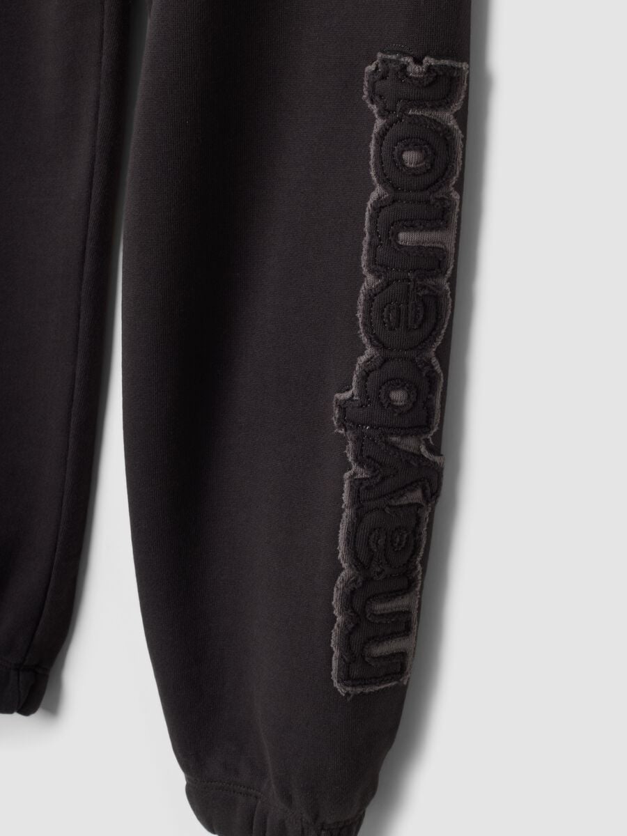 Pantaloni jogger grigi in puro cotone fleece comfort fit_1