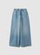 Jeans in pure blue denim cotton wide leg_4