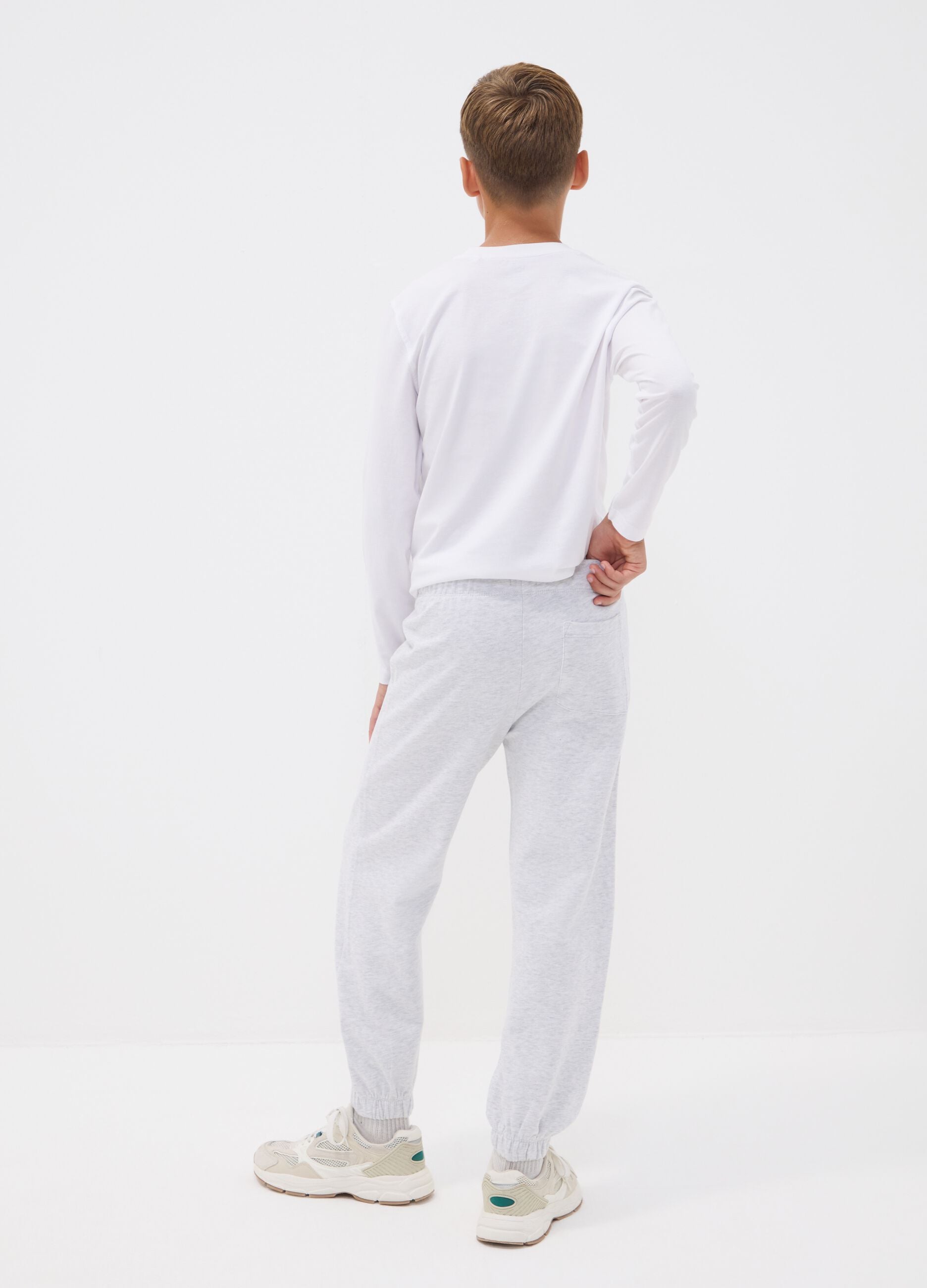 Pantaloni jogger grigi in puro cotone