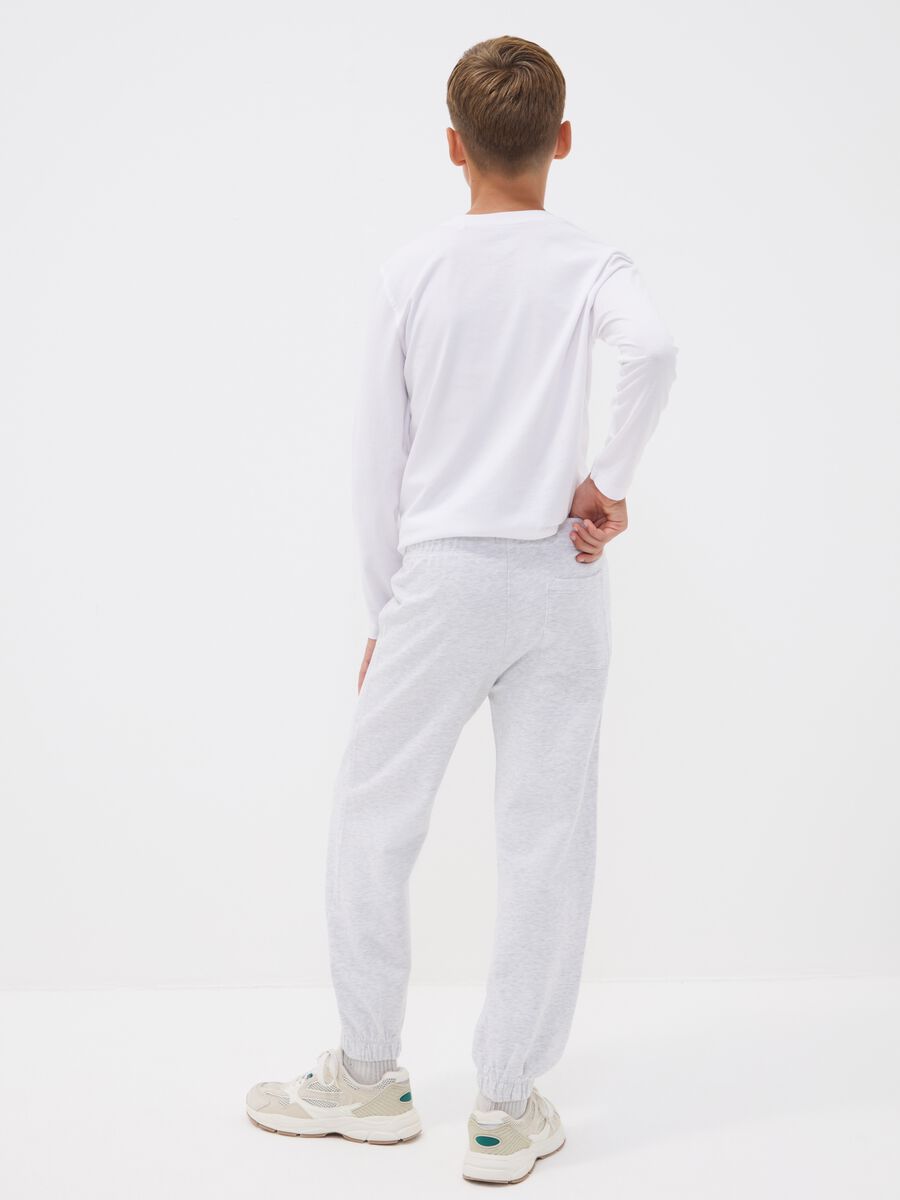 Pantaloni jogger grigi in puro cotone_2