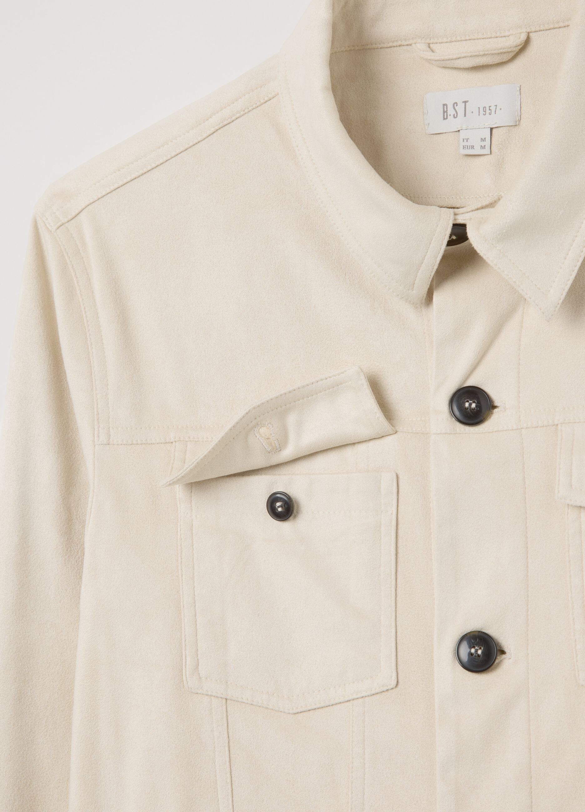 Beige suede shacket