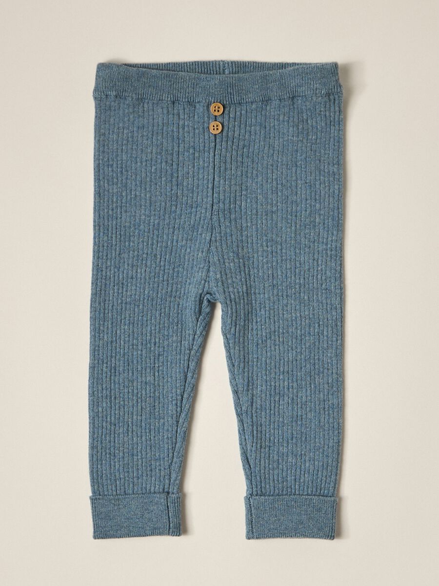 IANA newborn boy leggings in ribbed 100% cotton_0
