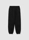 Girls' black pure cotton jogger trousers regular fit_4