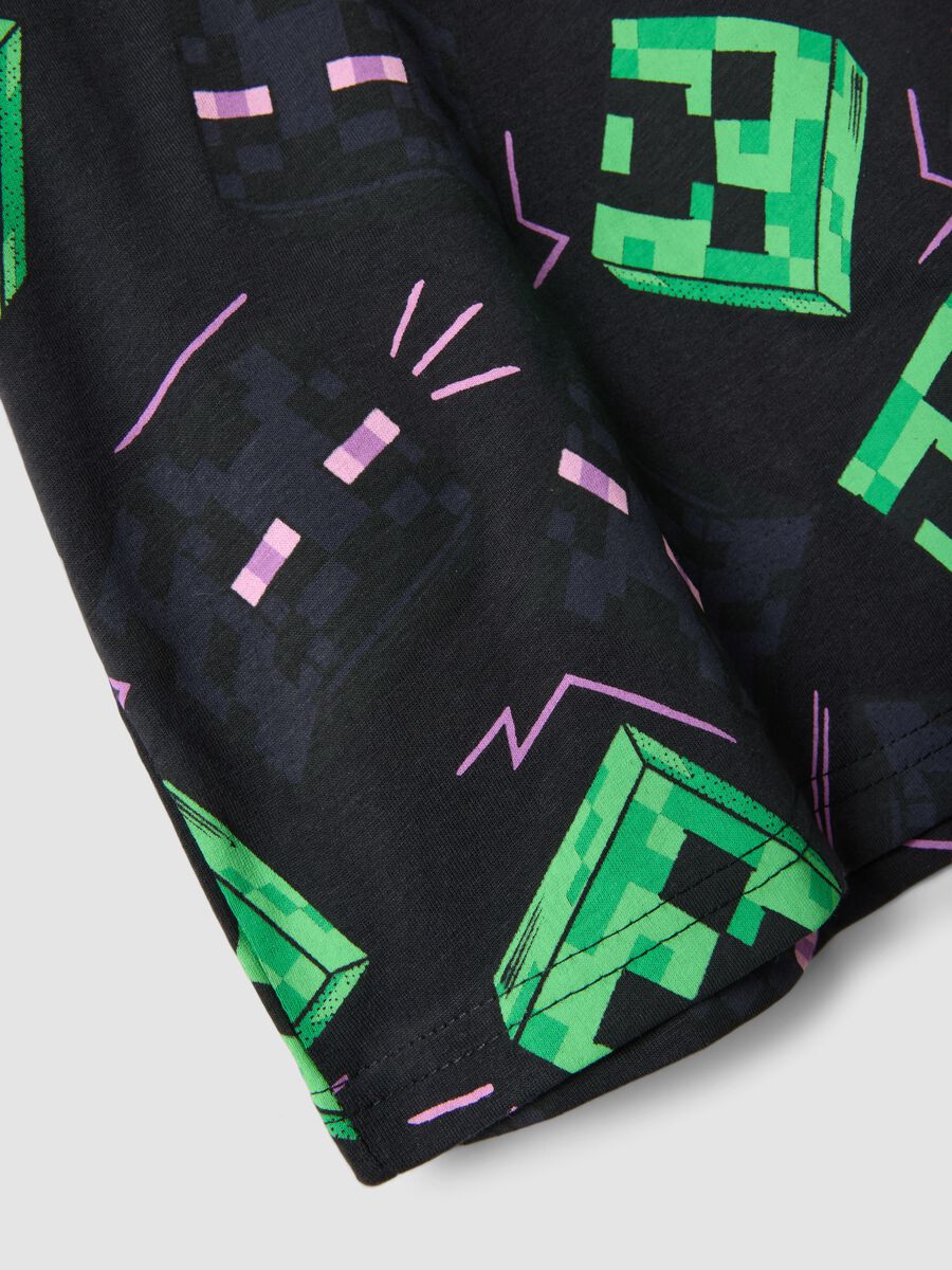 T-shirt multicolor in puro cotone da bambino con stampe Minecraft_3