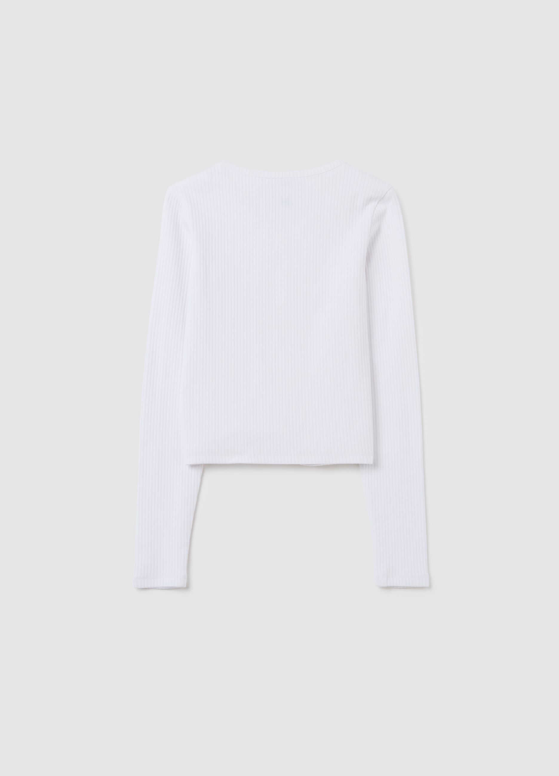 Girls' stretch cotton white regular fit top