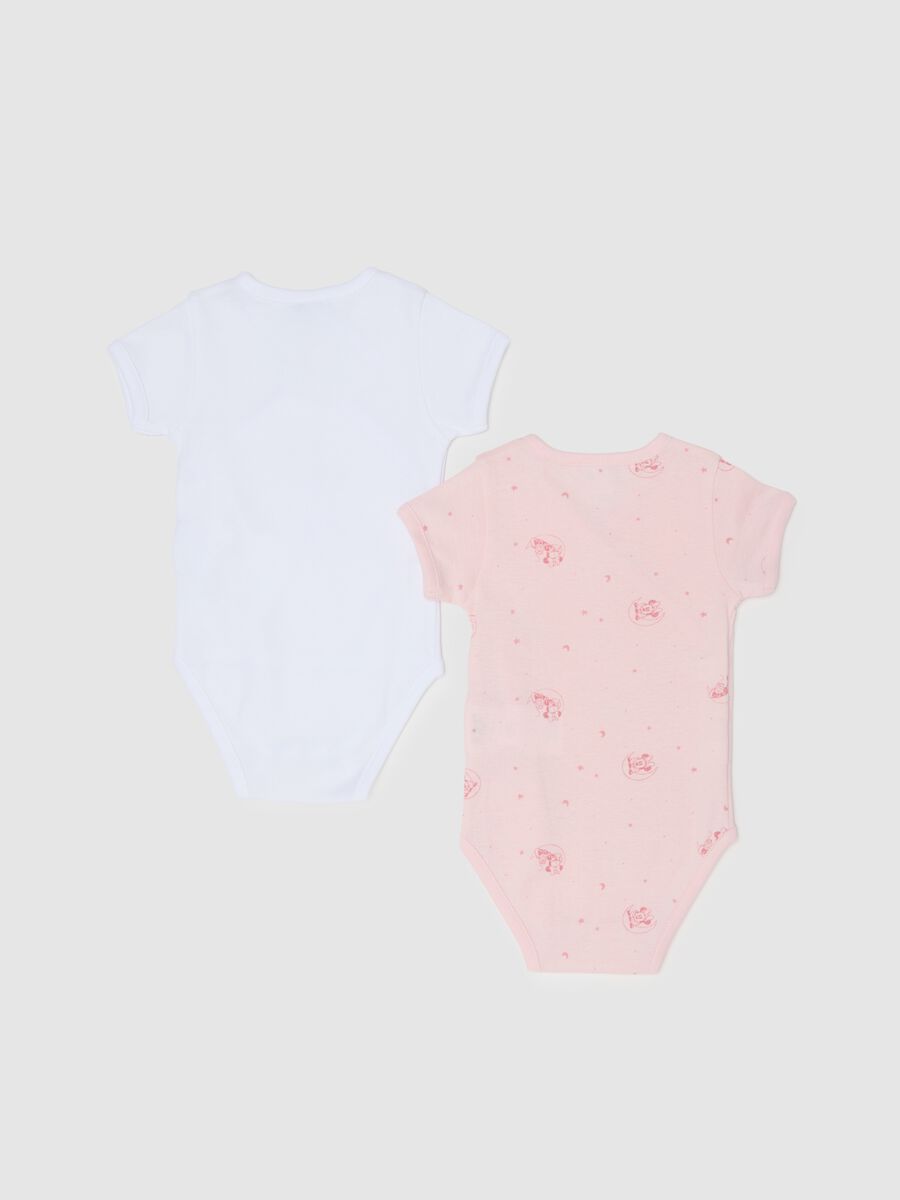 Twin pack bodysuits in pure cotton for baby girls with Disney prints_1