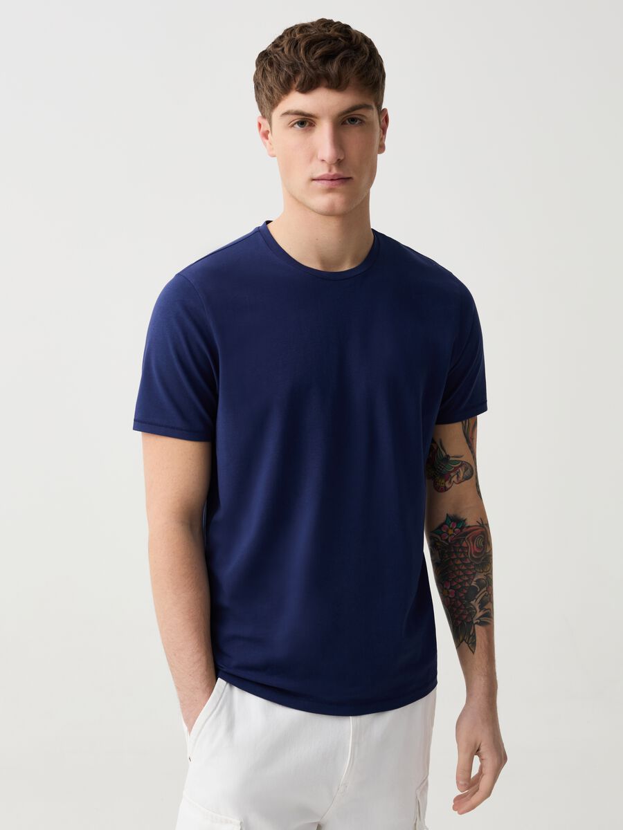 T-shirt slim fit in cotone bio stretch_1