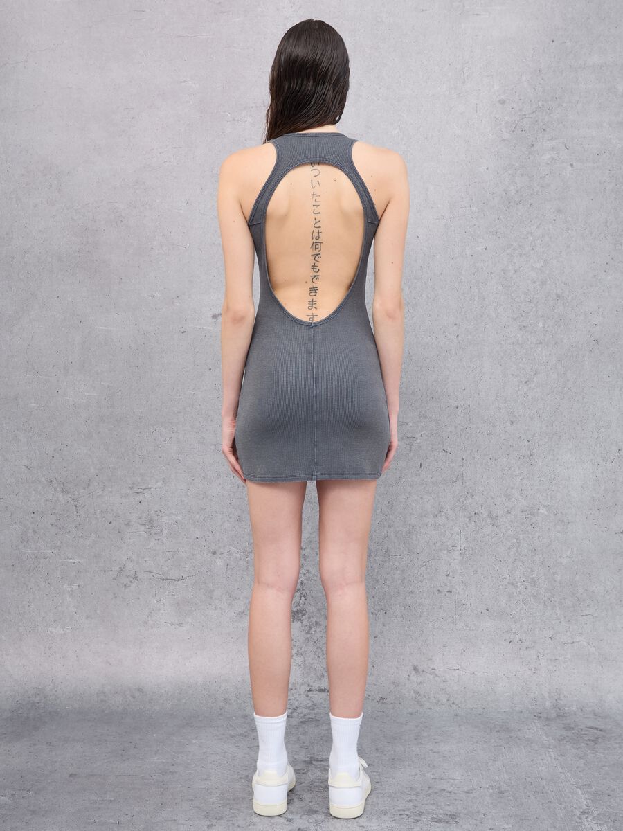 Backless Mini Dress Vintage Grey_1
