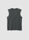 Black oversized pure cotton vest top_1