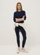 Blue Slim Fit Stretch Cotton Leggings_0