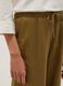 Brown viscose-linen blend straight-fit trousers with drawstring_3
