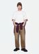 T-shirt bianca in puro cotone girocollo con taschino boxy fit_1