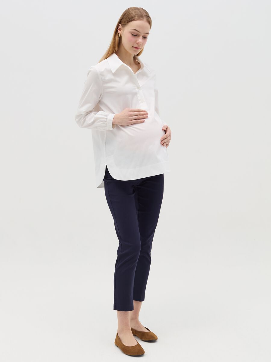 Maternity shirt with granddad neckline_0