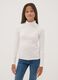 White pure organic cotton T-shirt with mock neck_1
