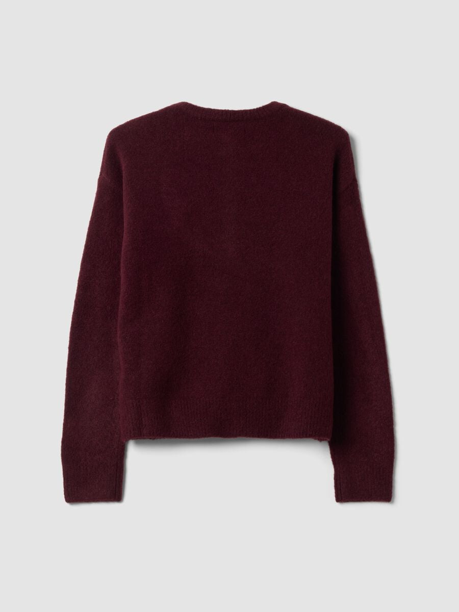 Red stretch wool crew-neck jumper, regular fit_6