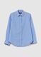 Camicia azzurra a righe bianche in puro cotone regular fit_4