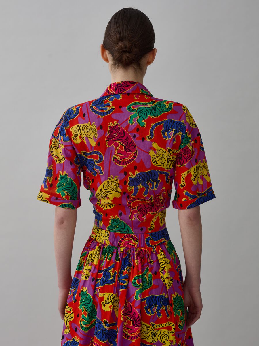 Short-sleeved shirt with tigers print_2