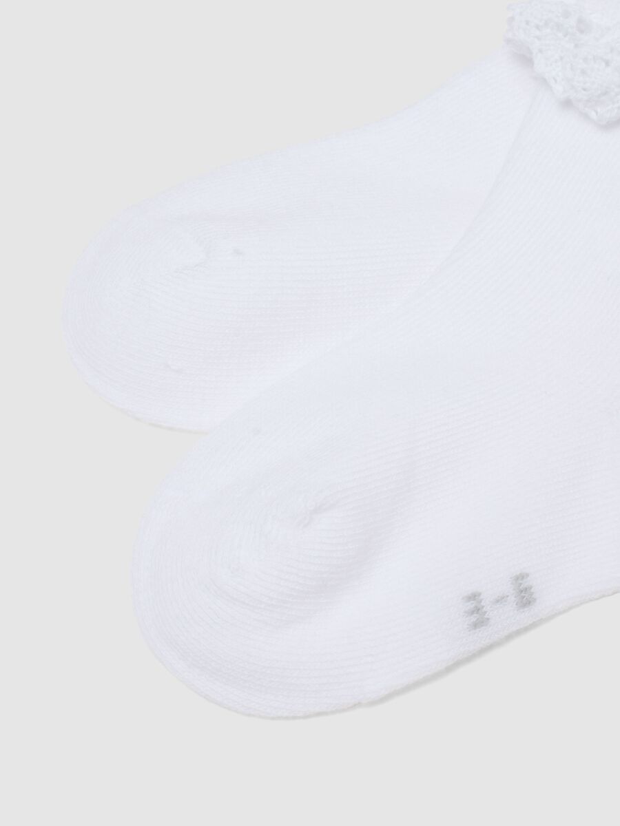 Tripack calzini in misto cotone multicolor da neonata con pizzo_2