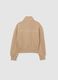 Girls' beige half-zip sweatshirt in a relaxed cotton blend fit_1