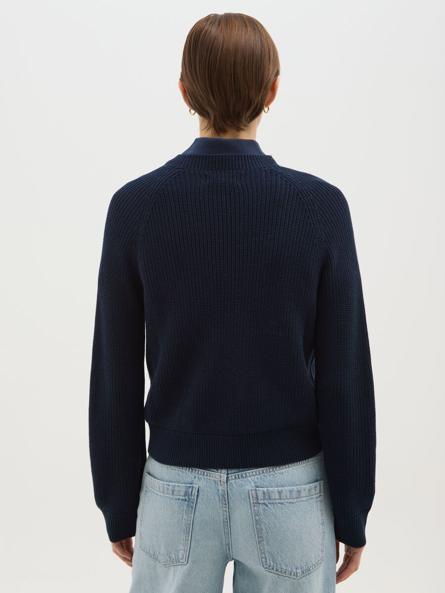 Blue cotton blend sweater regular fit_2