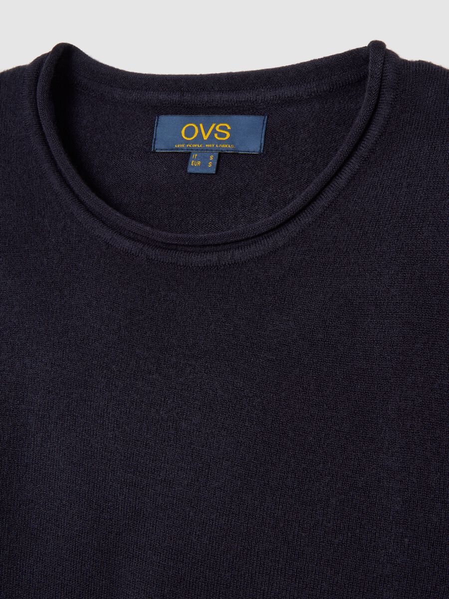 Black Crew Neck Jumper in Pure Acrylic_1
