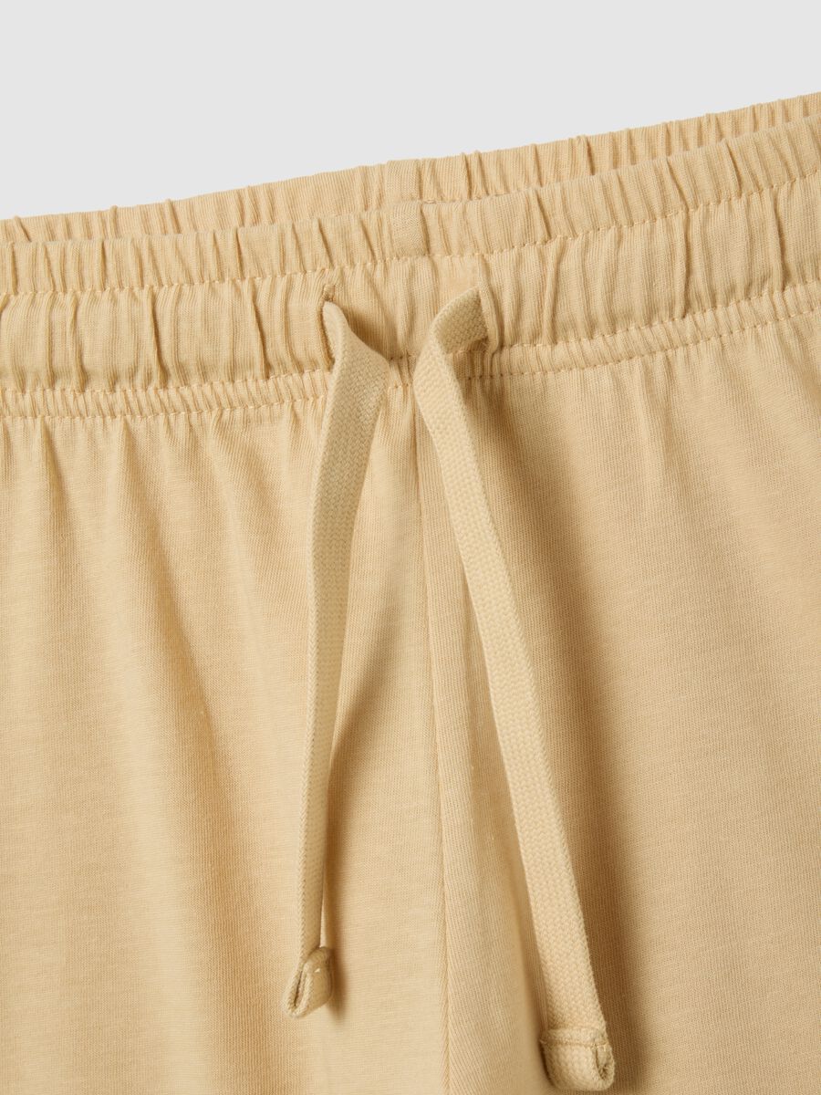 Children's beige pure cotton Bermuda shorts, regular fit_2