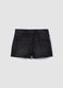 Girls&rsquo; black denim shorts in stretch cotton blend, slim fit_0