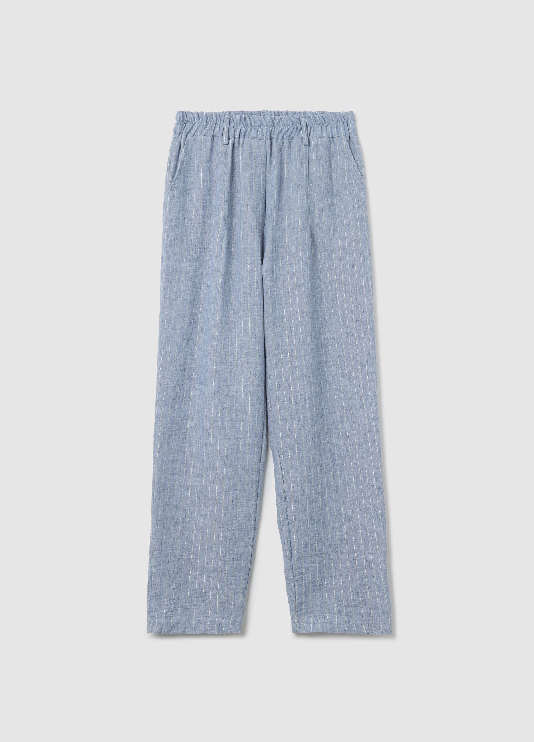 Blue trousers in stretch fabric