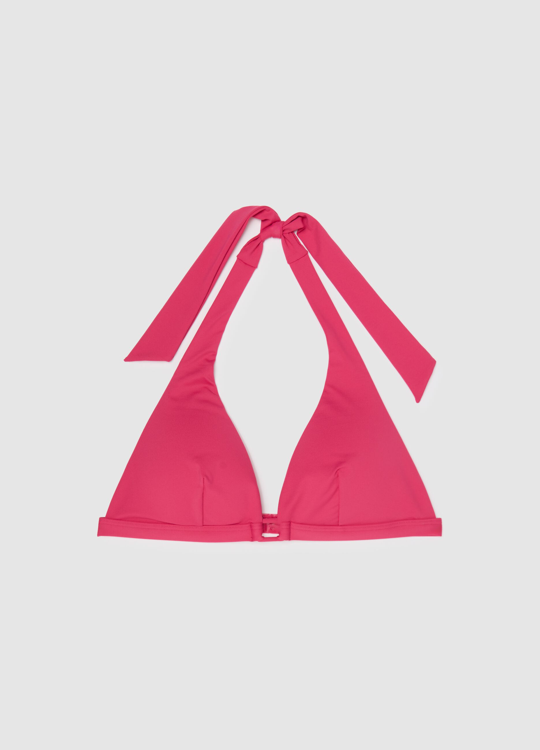 Women’s bikini top in pink stretch fabric
