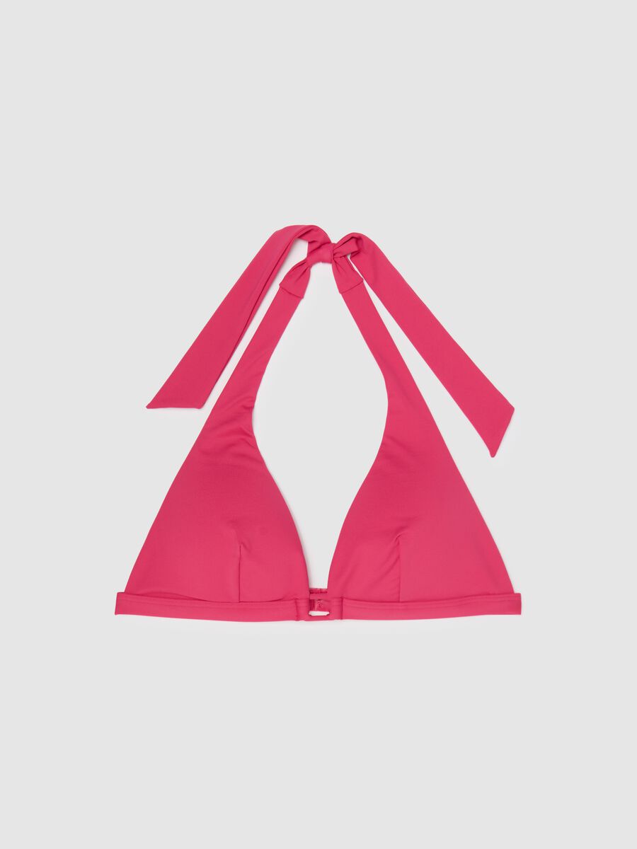 Women’s bikini top in pink stretch fabric_4