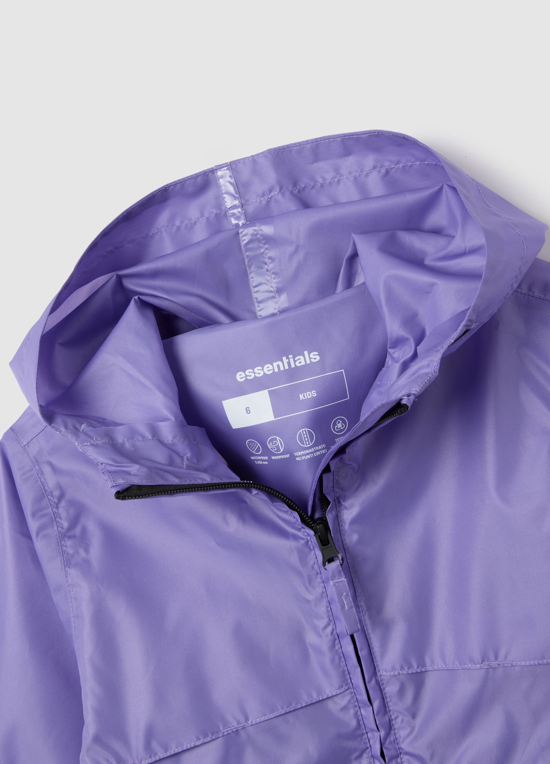 Girls' purple hooded jacket