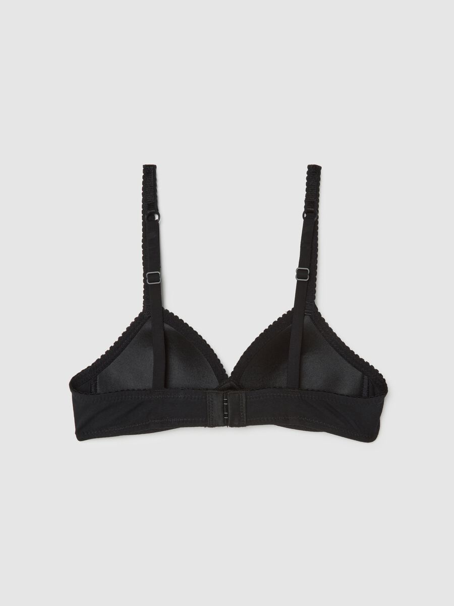 Girls' black stretch cotton bra_1